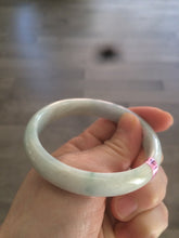 Load image into Gallery viewer, 52.2mm Certified Type A 100% Natural green/white Jadeite Jade oval bangle R69-0730
