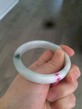 Load image into Gallery viewer, 52.2mm Certified Type A 100% Natural green/white Jadeite Jade oval bangle R69-0730
