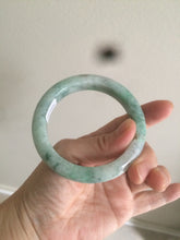 Load image into Gallery viewer, 54.5mm Type A 100% Natural sunny green/white Jadeite Jade bangle AT29-2409
