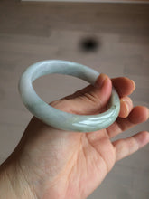 Load image into Gallery viewer, 57mm Certificated Type A 100% Natural green/white oval  jadeite jade bangle D89-7164
