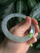 Load image into Gallery viewer, 57.5mm Certified Type A 100% Natural icy green/white super thin style Jadeite bangle AE10-0423
