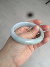 Load image into Gallery viewer, 57mm Certificated Type A 100% Natural green/white oval  jadeite jade bangle D89-7164
