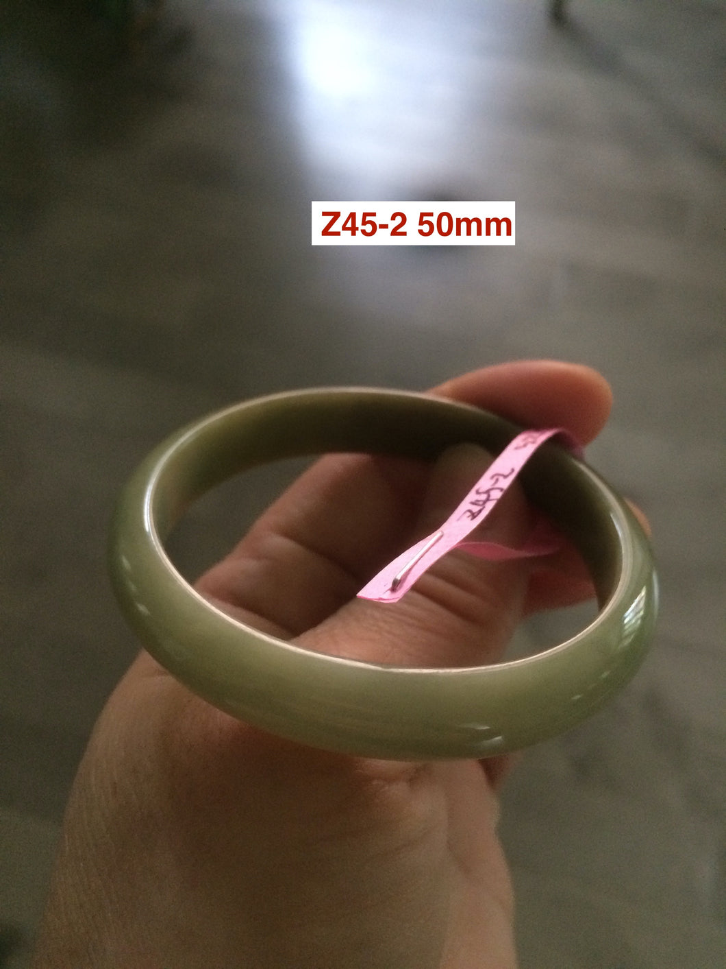 48-53 mm Type A 100% Natural light green Jadeite Jade bangle group girl/small adult hand Z45