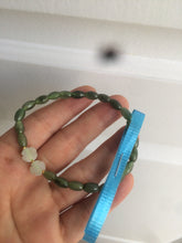 Load image into Gallery viewer, 100% natural green/white Icy watery type A jadeite jade olive+ancient Chinese coin/four-leaf clover bead bracelet  AS32
