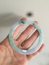 Load image into Gallery viewer, 57mm certified 100% natural Type A sunny green/purple slim flat style jadeite jade bangle AC68-4575
