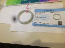 Load image into Gallery viewer, 57.7mm certificated type A 100% Natural light green/white Jadeite Jade bangle AB54-0003
