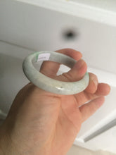 Load image into Gallery viewer, 50mm Certified Type A 100% Natural sunny green/white Jadeite Jade bangle AF60-0755
