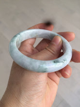 Load image into Gallery viewer, 56mm certificated Type A 100% Natural light green/purple Jadeite Jade bangle L126-9559
