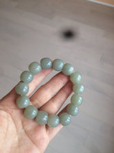 Load image into Gallery viewer, 14x13mm 100% Natural light green/gray vintage style nephrite Hetian Jade bead bracelet HF28
