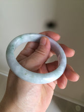 Load image into Gallery viewer, 56mm certificated Type A 100% Natural light green/purple Jadeite Jade bangle L126-9559
