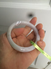 Load image into Gallery viewer, 54mm certifed 100% natural certified white/light purple jadeite jade bangle AC43-5953
