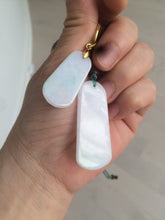 Load image into Gallery viewer, 100% natural sunny green/white jadeite jade (白底青) safe and sound couple pendant pair X84
