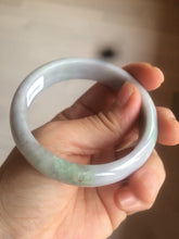 Load image into Gallery viewer, 54.2mm 100% natural type A certified light green/purple/red (FU LU SHOU, 福禄寿) jadeite jade bangle AM35-0063
