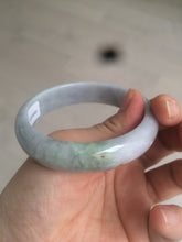 Load image into Gallery viewer, 54.2mm 100% natural type A certified light green/purple/red (FU LU SHOU, 福禄寿) jadeite jade bangle AM35-0063
