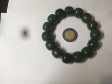 Load image into Gallery viewer, 卖了 14x13mm 100% Natural dark green/yellow/black vintage style nephrite Hetian Jade bead bracelet HF26
