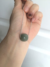 Load image into Gallery viewer, 12.7x13.6mm Type A 100% Natural dark green/blue/gray nephrite hetian Jade vintage style bead pendant necklace HT47
