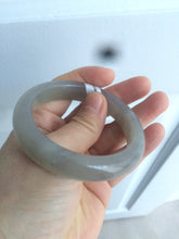 Load image into Gallery viewer, 52.2mm certified 100% Natural dark gray nephrite Hetian Jade bangle AE16-7297
