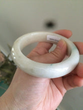 Load image into Gallery viewer, Certified 100% natural 57mm beige/sunny green chubby jadeite jade bangle B1-0466
