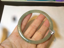 Load image into Gallery viewer, 58.5mm Type A 100% Natural icy light green super thin style Jadeite bangle L138
