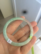 Load image into Gallery viewer, 52mm Certified Type A 100% Natural apple green/brown/red thin(flat) Jadeite Jade bangle  L85-7336
