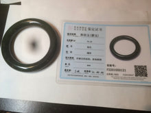 Load image into Gallery viewer, 57mm certified 100% Natural dark green/gray/black chubby round cut nephrite Hetian Jade bangle HF19-0121
