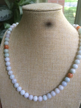 Load image into Gallery viewer, 9.2-9.5mm 100% Natural type A light green/purple/red/white jadeite jade beads necklace S3
