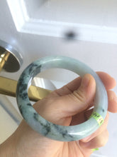 Load image into Gallery viewer, 58.5mm certificated Type A 100% Natural green/white Jadeite Jade bangle L86-1287
