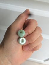 Load image into Gallery viewer, 12.2mm 100% Natural safe and sound dangling jadeite Jade earring Y117(Add on item. No sale individually)
