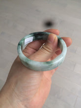 Load image into Gallery viewer, 51.7mm certified Type A 100% Natural s dark green/purple midsummer forest square Jadeite Jade bangle AF77-0400
