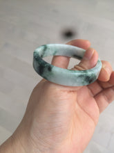 Load image into Gallery viewer, 51.7mm certified Type A 100% Natural s dark green/purple midsummer forest square Jadeite Jade bangle AF77-0400
