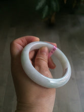 Load image into Gallery viewer, 57mm certified type A 100% Natural white green jadeite jade bangle AD52-9288
