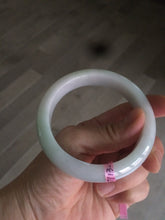Load image into Gallery viewer, 57mm certified type A 100% Natural white green jadeite jade bangle AD52-9288
