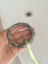 Load image into Gallery viewer, 50mm Certified Type A 100% Natural dark green/gray oval Jadeite Jade bangle AB74-7877
