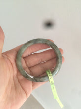 Load image into Gallery viewer, 50mm Certified Type A 100% Natural dark green/gray oval Jadeite Jade bangle AB74-7877
