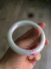 Load image into Gallery viewer, 57mm certified type A 100% Natural white green jadeite jade bangle AD52-9288
