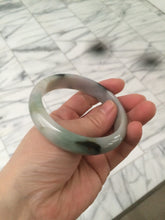 Load image into Gallery viewer, 58.6mm certified type A 100% Natural green/brown/purple/gray Jadeite Jade bangle F103
