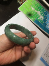 Load image into Gallery viewer, 58mm certified type A 100% Natural dark green jadeite jade bangle D93-9240
