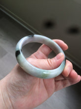 Load image into Gallery viewer, 58.6mm certified type A 100% Natural green/brown/purple/gray Jadeite Jade bangle F103
