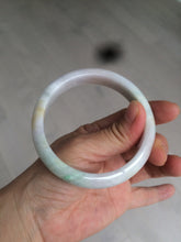 Load image into Gallery viewer, 59mm certified 100% natural green/purple/yellow jadeite jade bangle AD88-7516
