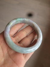 Load image into Gallery viewer, 55.7mm certified 100% natural Type A sunny green/white/purple jadeite jade bangle C61-00514
