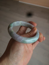 Load image into Gallery viewer, 55.7mm certified 100% natural Type A sunny green/white/purple jadeite jade bangle C61-00514
