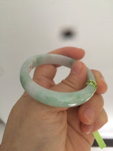 Load image into Gallery viewer, 47.5mm Certified Type A 100% Natural light green/white oval Jadeite Jade bangle S8-5094
