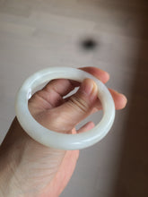 Load image into Gallery viewer, 54.4mm certified 100% Natural white/beige nephrite Hetian Jade bangle HE48-7870
