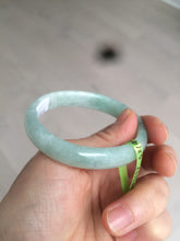 Load image into Gallery viewer, 49mm certified Type A 100% Natural light green oval Jadeite Jade bangle AC31-7119
