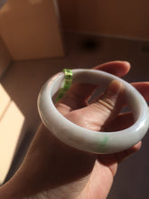 Load image into Gallery viewer, 58.9mm certificated Type A 100% Natural sunny green/purple/red/white Jadeite Jade bangle AK4-8620
