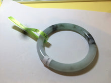 Load image into Gallery viewer, 56.7mm certified type A 100% Natural light/dark green round cut Jadeite Jade bangle Q57-3070
