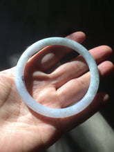Load image into Gallery viewer, 55.7mm certified 100% natural green/white/purple round cut jadeite jade bangle E52-5262
