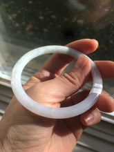 Load image into Gallery viewer, 55.7mm certified 100% natural green/white/purple round cut jadeite jade bangle E52-5262
