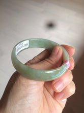 Load image into Gallery viewer, 52.9mm certificated Type A 100% Natural green gray Jadeite Jade bangle Y122-9555
