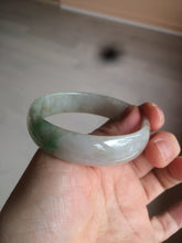 Load image into Gallery viewer, 52.7mm Type A 100% Natural icy sunny green/purple/gray/black Jadeite Jade bangle AT49
